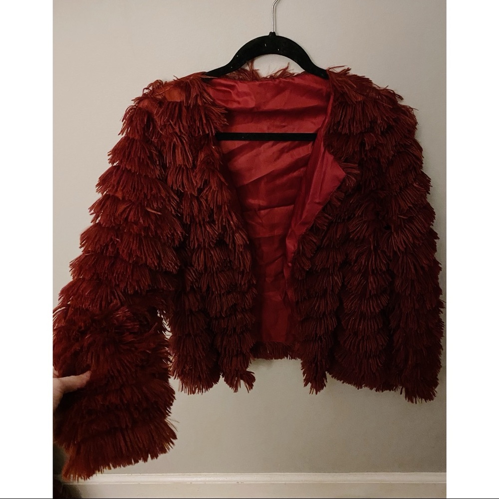 Brand New Fringe Faux Fur Jacket
